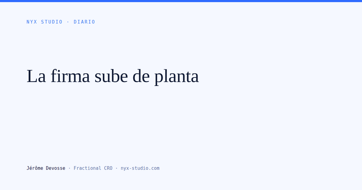 La firma sube de planta